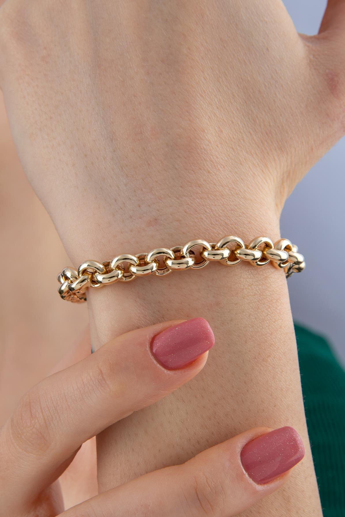 14K Gold Rolo Chain Bracelet