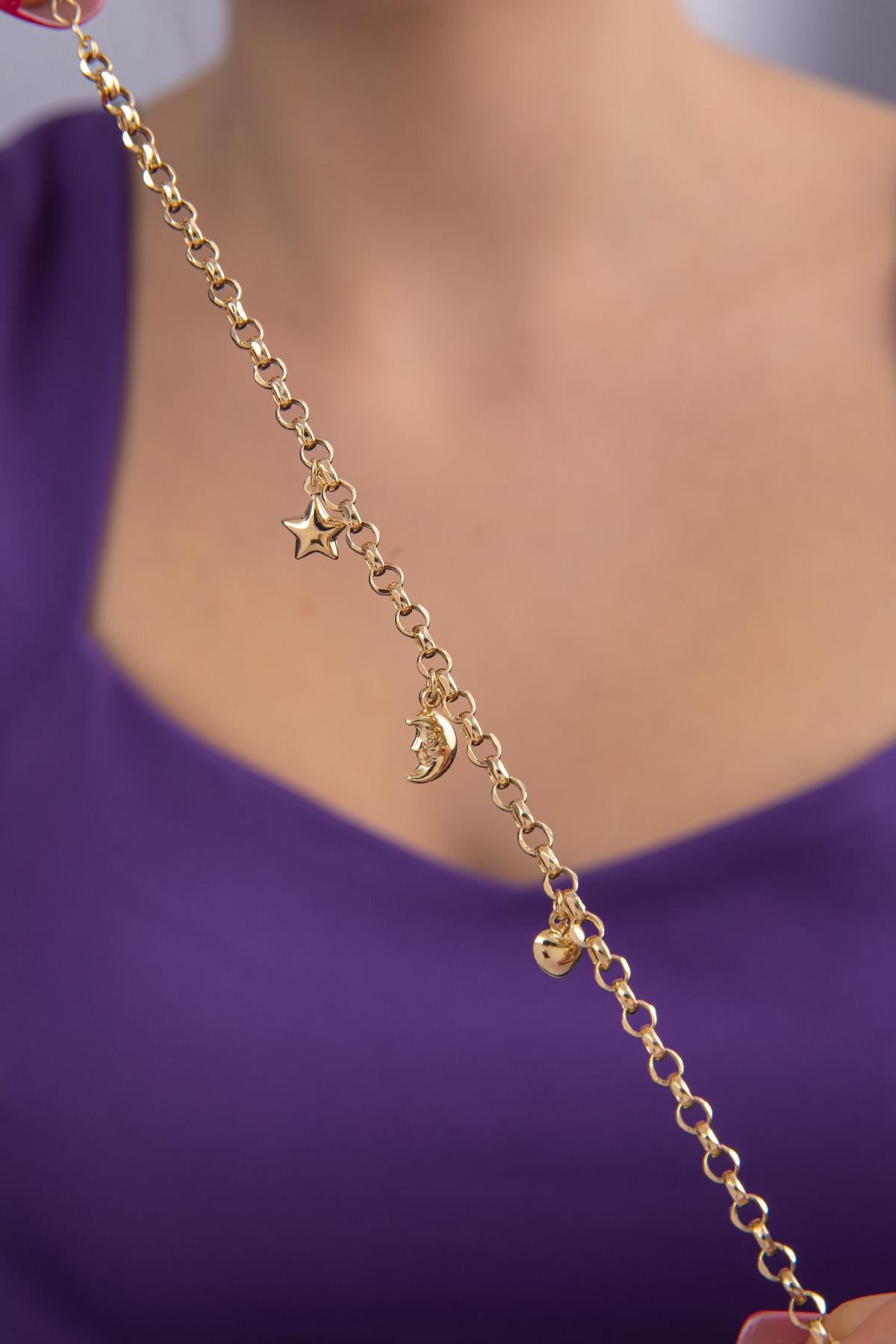 14ct Gold Rolo Lucky Charm Bracelet 2