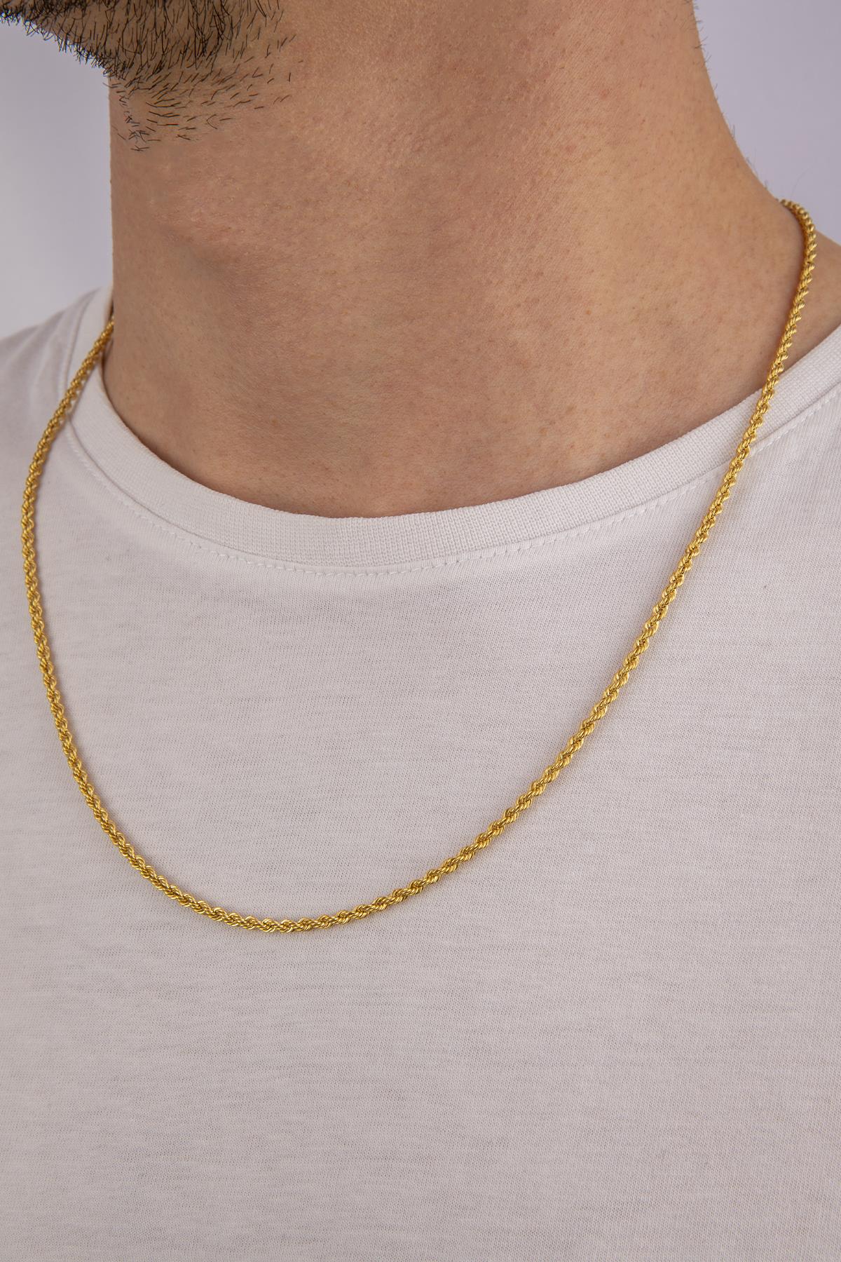 14K Gold Rope Chain For Men   0.102 inch