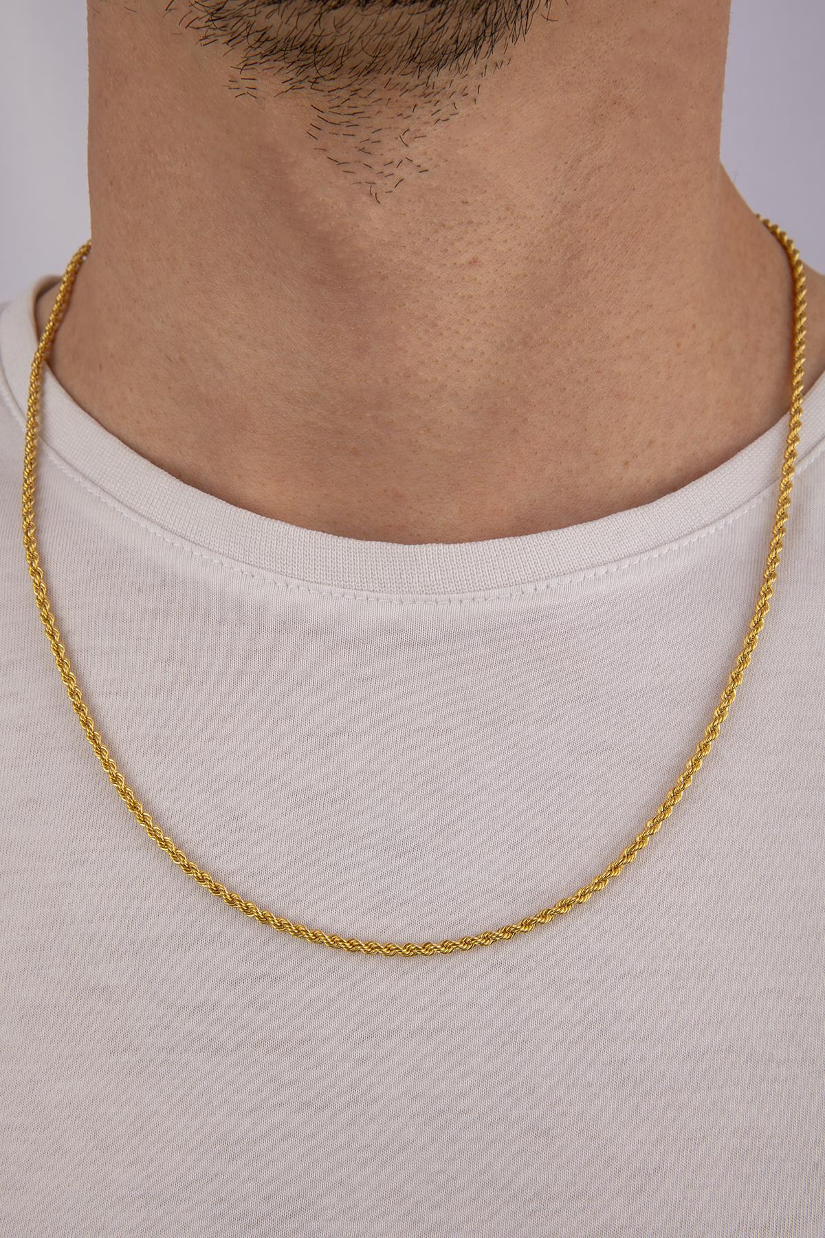 14ct Gold Rope Chain For Men   0.102 inch