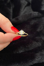 14ct Gold Rope Solitaire Baguette With 3 Stone Ring