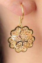 14ct Gold Rose Motif Filigree Earrings – Mother’s Earrings