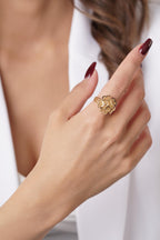 14ct Gold Rose Motif Filigree Ring – Mother’s Ring