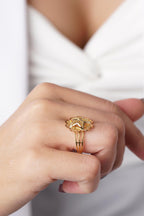 14ct Gold Rose Motif Filigree Ring – Mother’s Ring