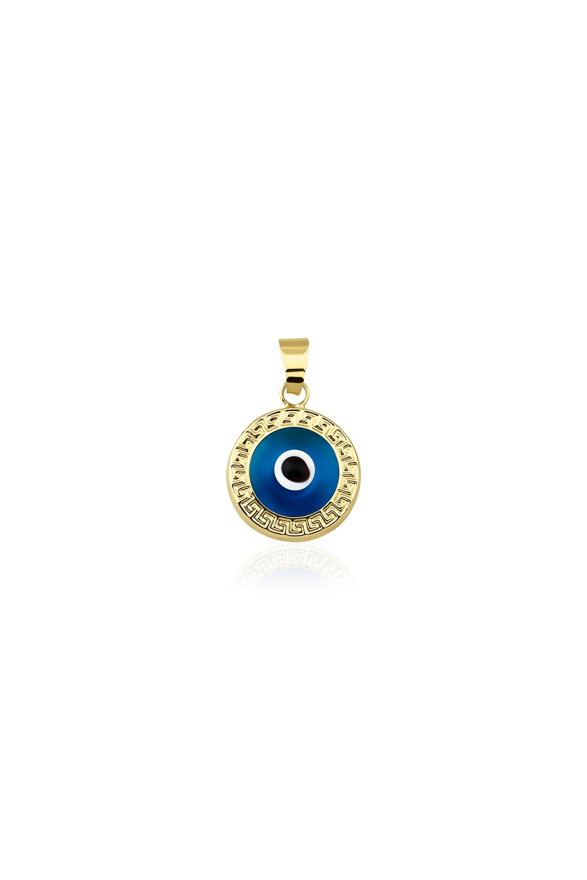 14ct Gold Round Evil Eye Charm