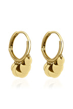 14ct Gold Round Sequin Dangle Huggie Earrings 2