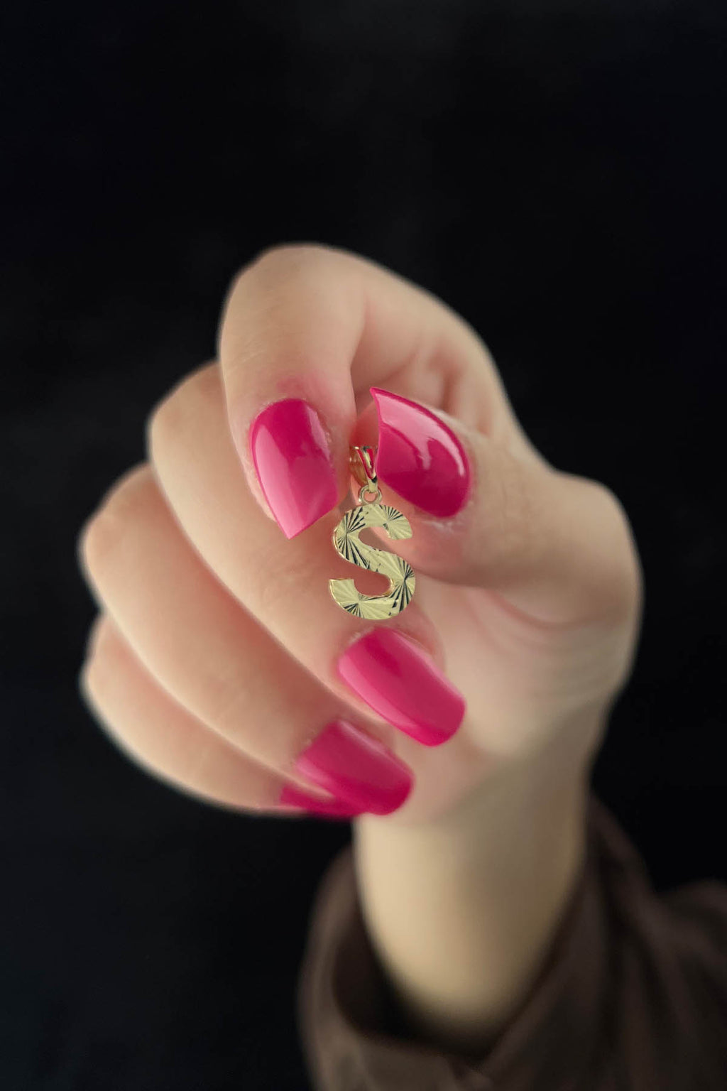 14ct Gold S Letter Mini Shine Pendant