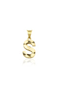 14ct Gold S Letter Mini Shine Pendant