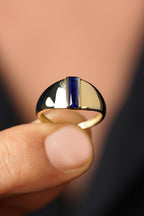 14ct Gold Sapphire Bar Ring