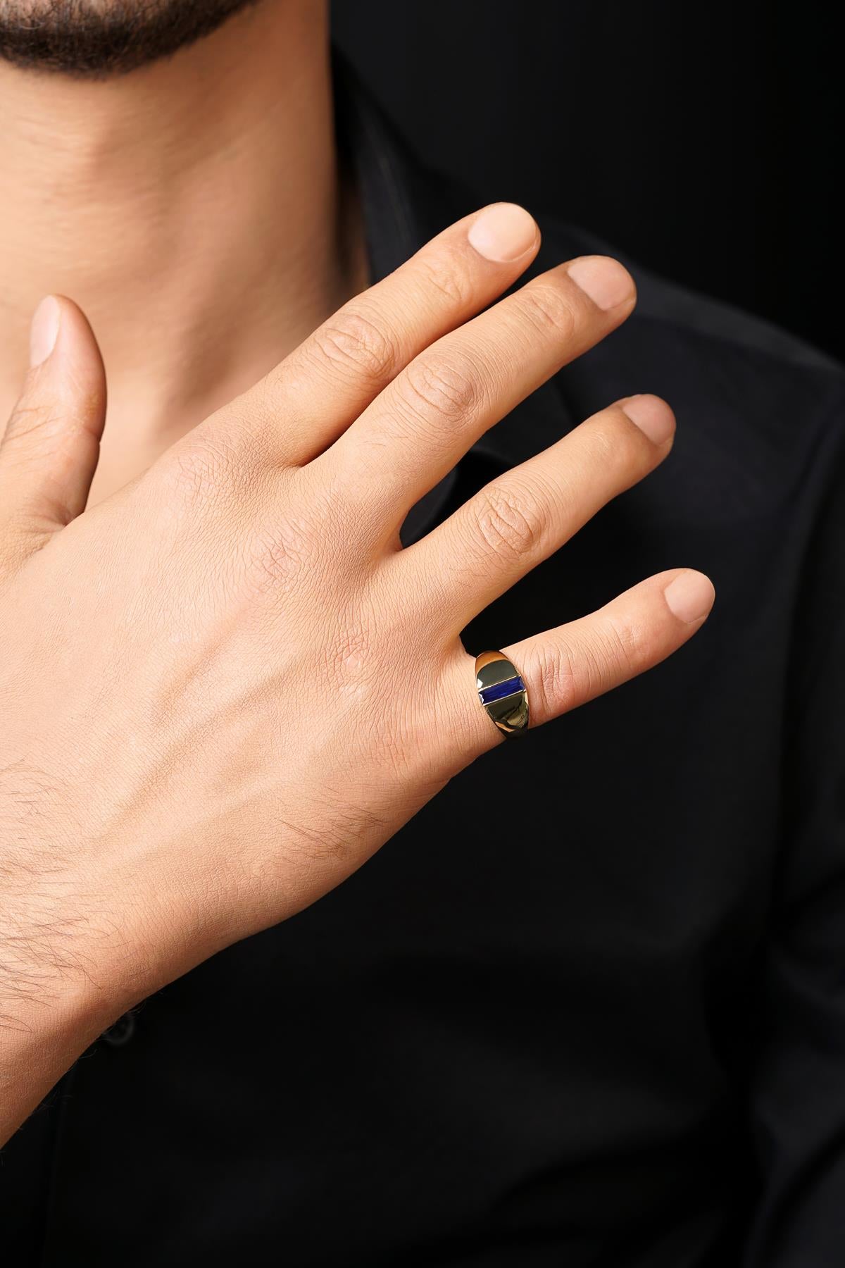 14ct Gold Sapphire Bar Ring