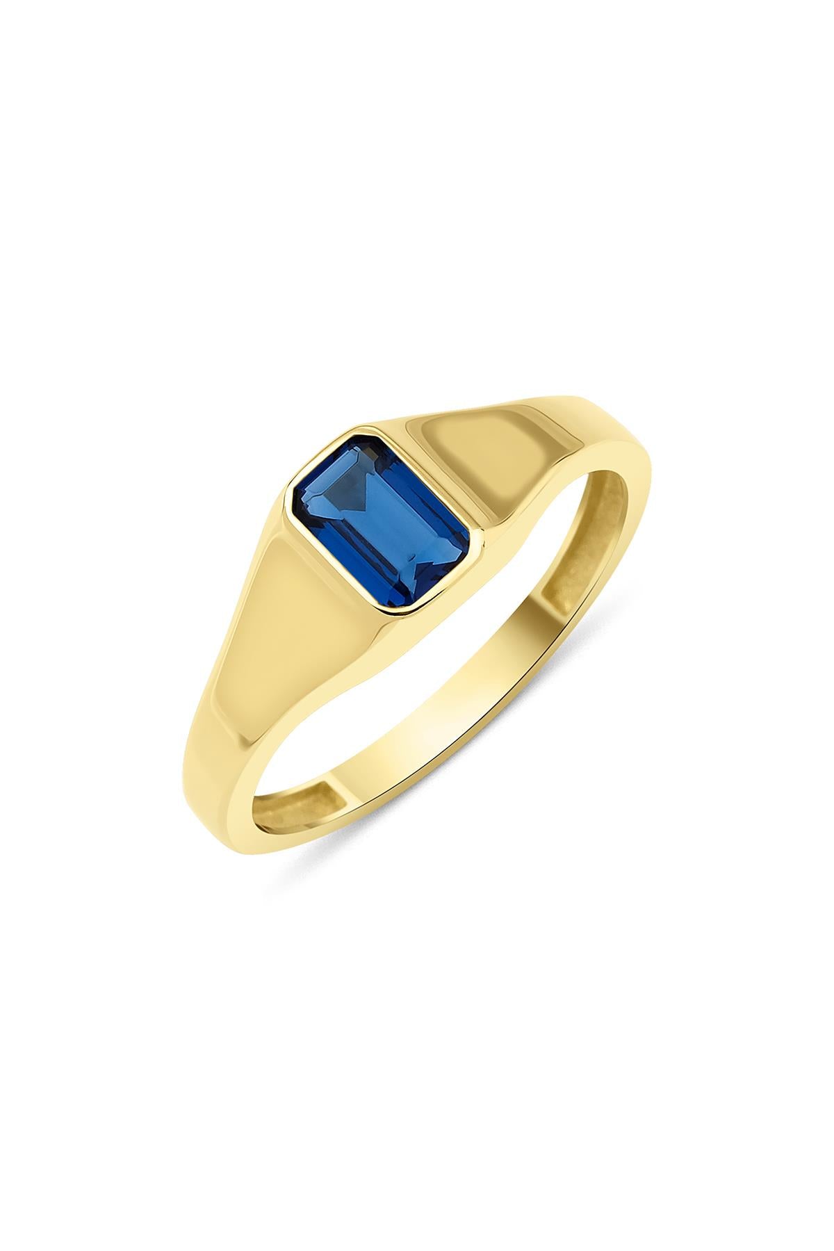 14ct Gold Sapphire Solitaire Ring