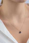 14ct Gold Sapphire Stone Butterfly Necklace