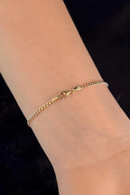 14ct Gold Saw Bracelet With White Stone