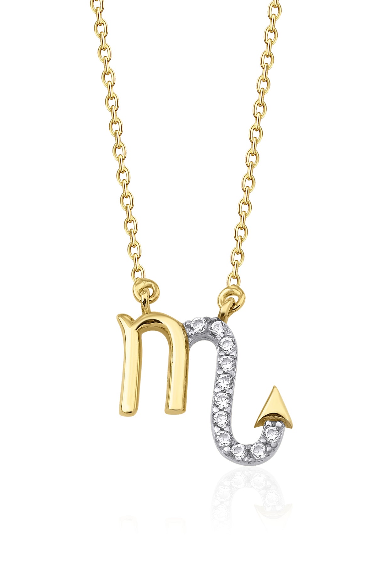 14ct Gold Scorpio Zodiac Sign Necklace