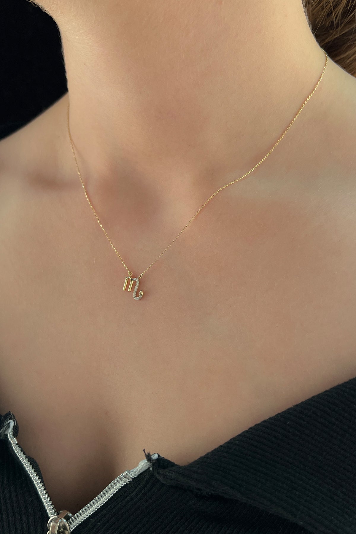 14ct Gold Scorpio Zodiac Sign Necklace