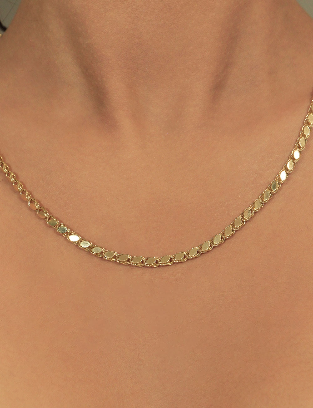 14K Gold Sequin Chain   0.192 inch