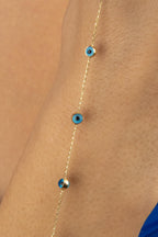 14ct Gold Seven Evil Eye Bracelet