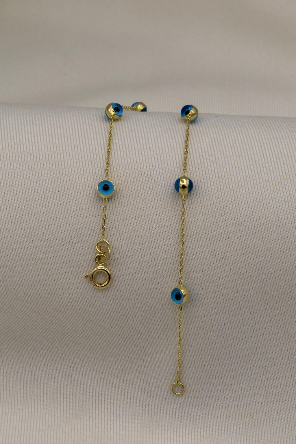 14ct Gold Seven Evil Eye Bracelet