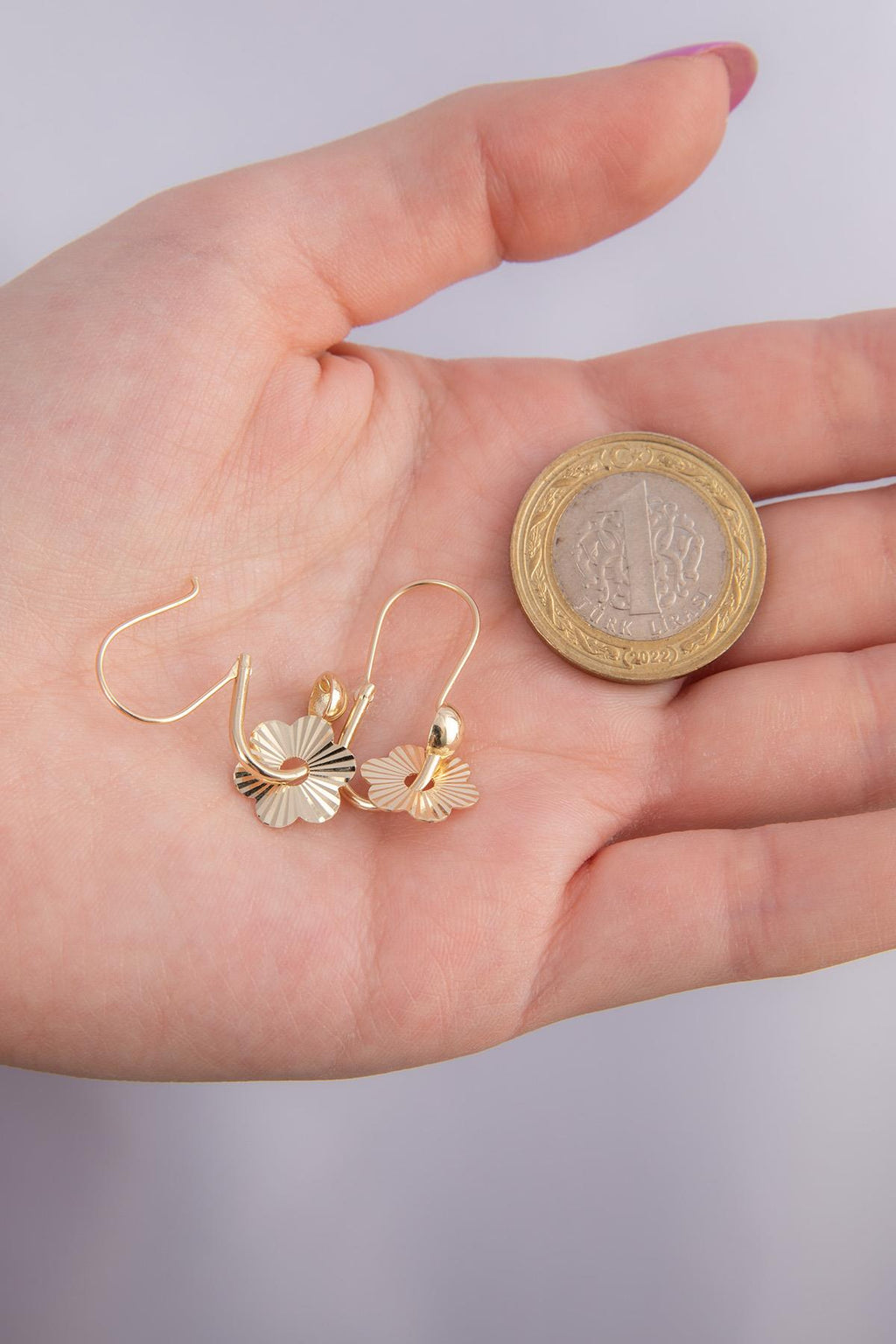 14ct Gold Shaining Daisy  Earrings