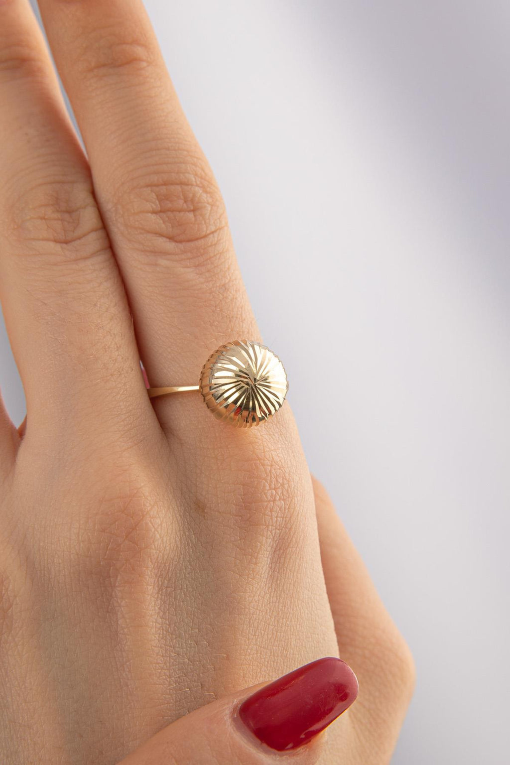 14ct Gold Shiny Ball Ring