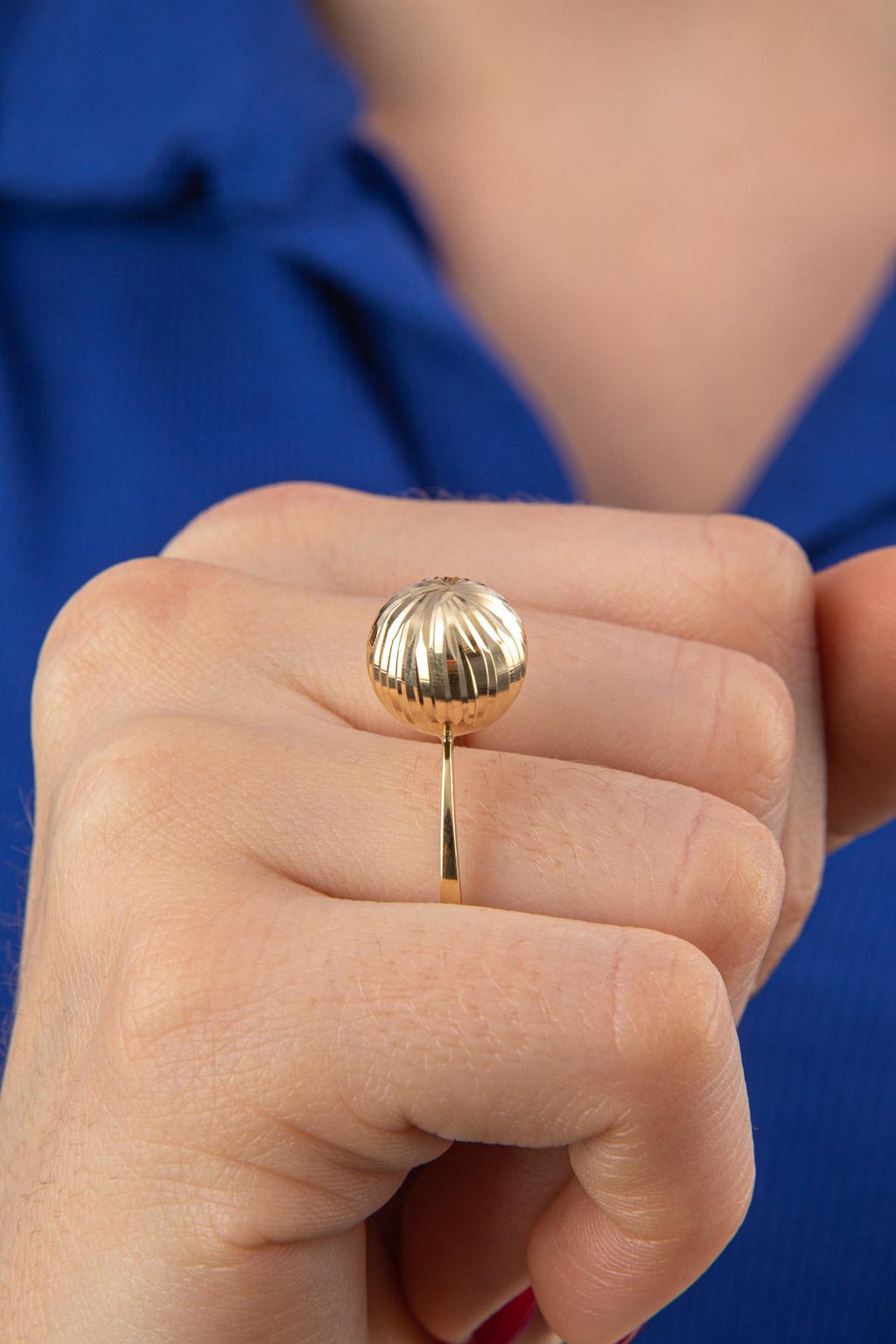 14ct Gold Shiny Ball Ring