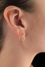 14ct Gold Slim Medium Hoop Earrings