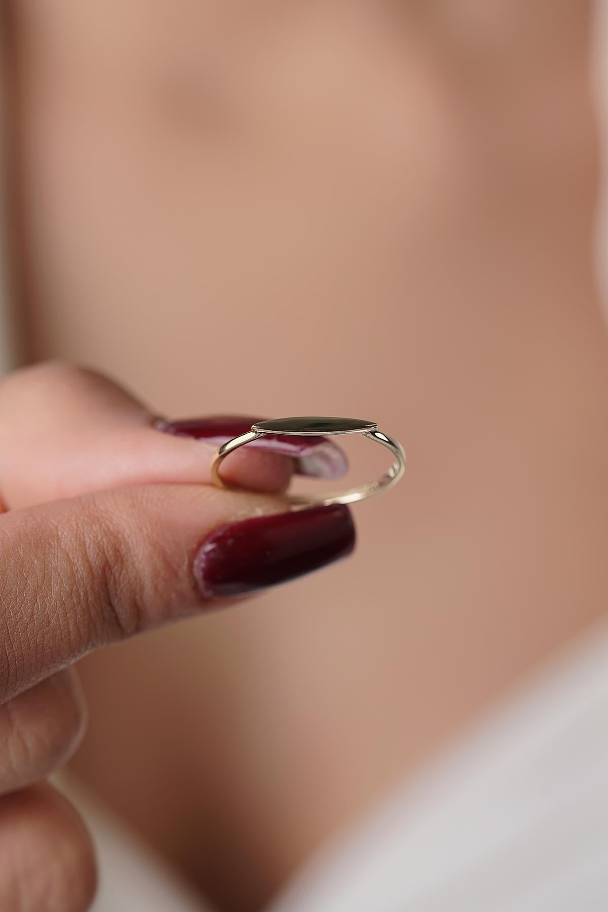 14ct Gold Slim Signet Ring