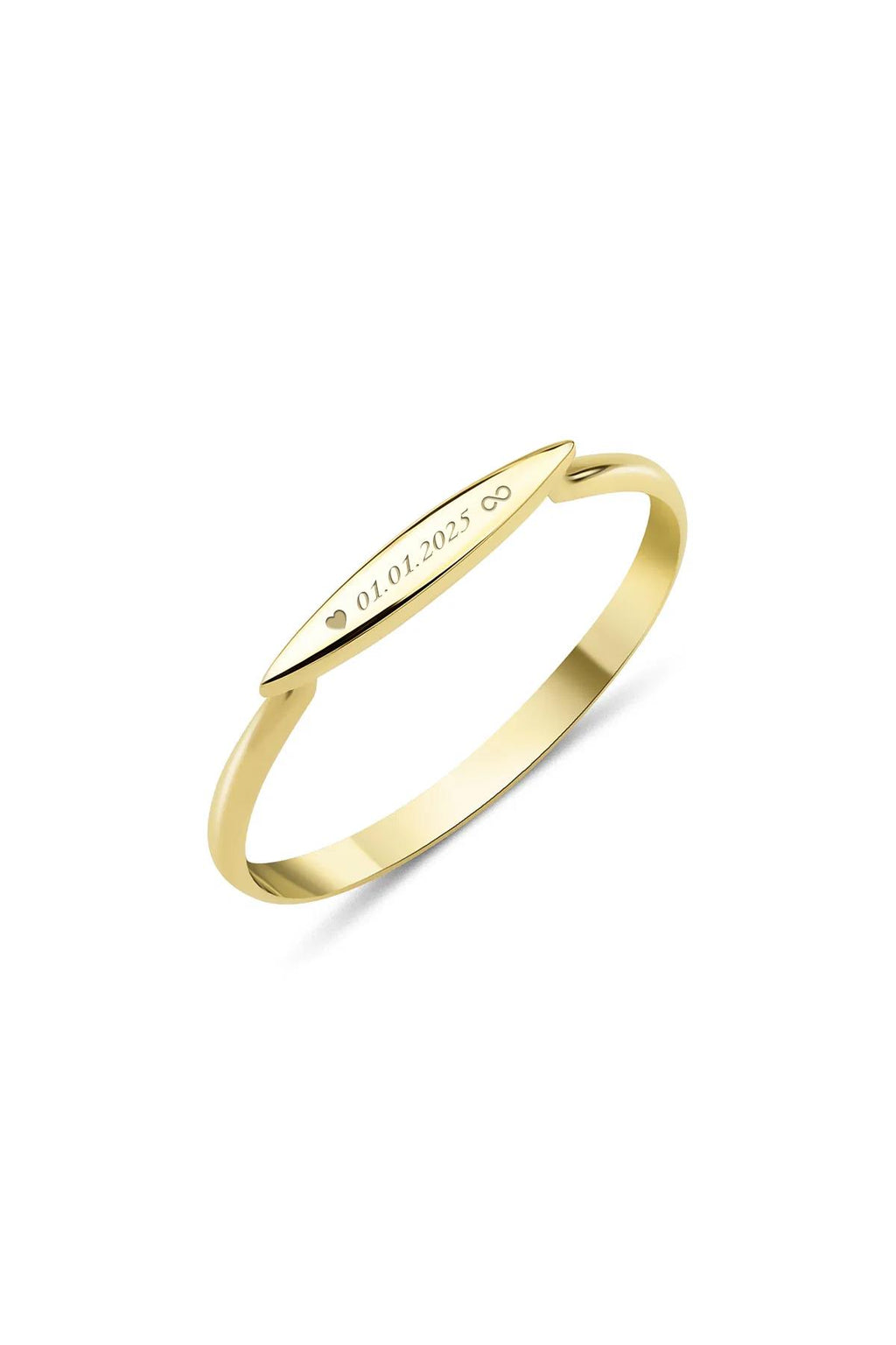 14ct Gold Slim Signet Ring