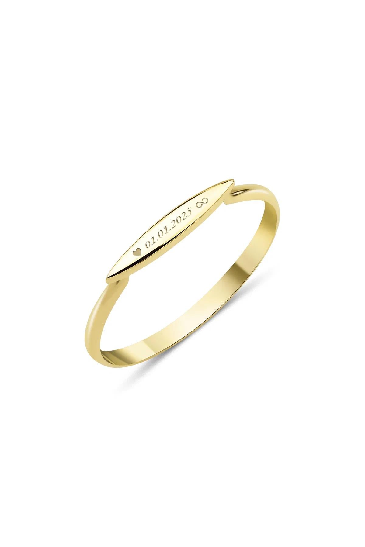 14ct Gold Slim Signet Ring
