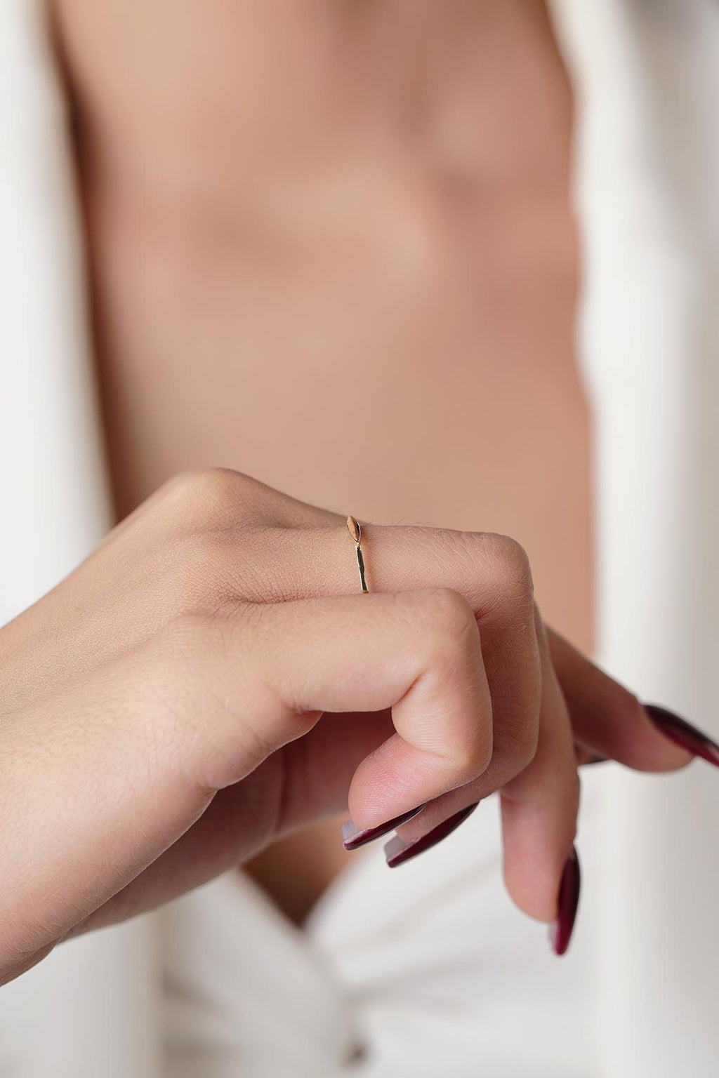 14ct Gold Slim Signet Ring