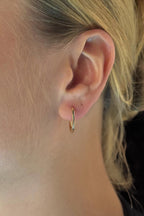 14ct Gold Slim Small Hoop Earrings