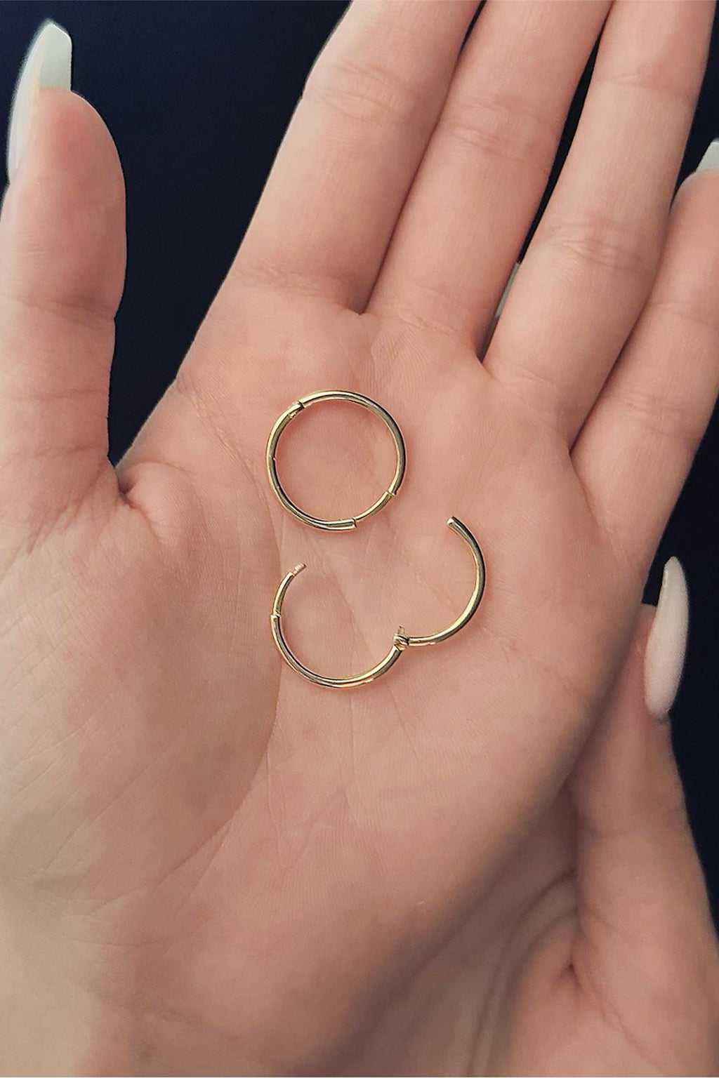 14ct Gold Slim Small Hoop Earrings