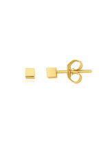 14ct Gold Small Cube Stud Earrings