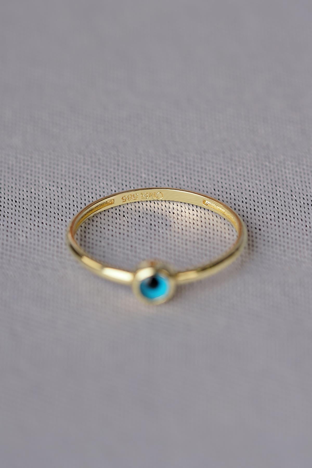 14ct Gold Small Evil Eye Ring