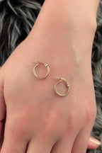 14ct Gold Small Plain Tube Hoop Earrings