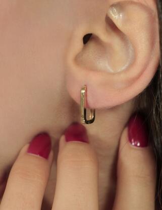 14ct Gold Small Size U Shape Huggie Hoop Earrings