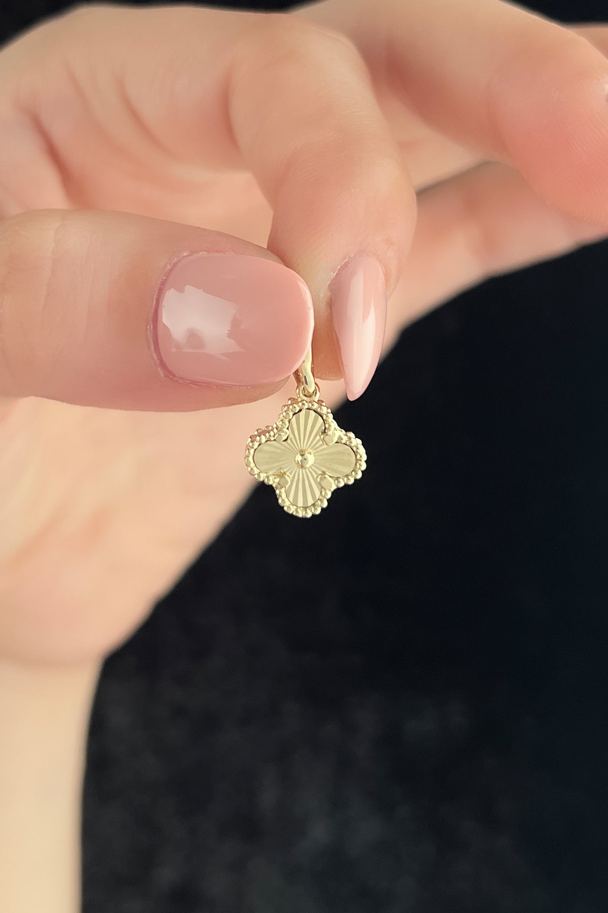 14K Gold Small Sunburset  Cloever