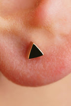 14ct Gold Small Triangle Shape Stud Earrings