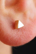 14ct Gold Small Triangle Shape Stud Earrings