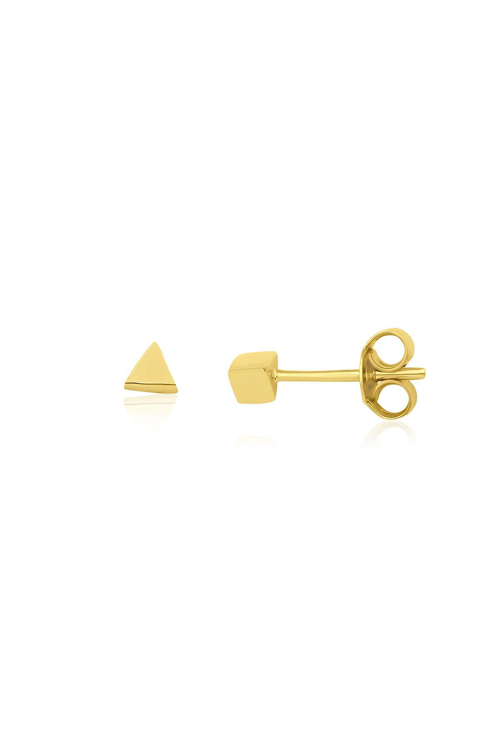 14ct Gold Small Triangle Shape Stud Earrings