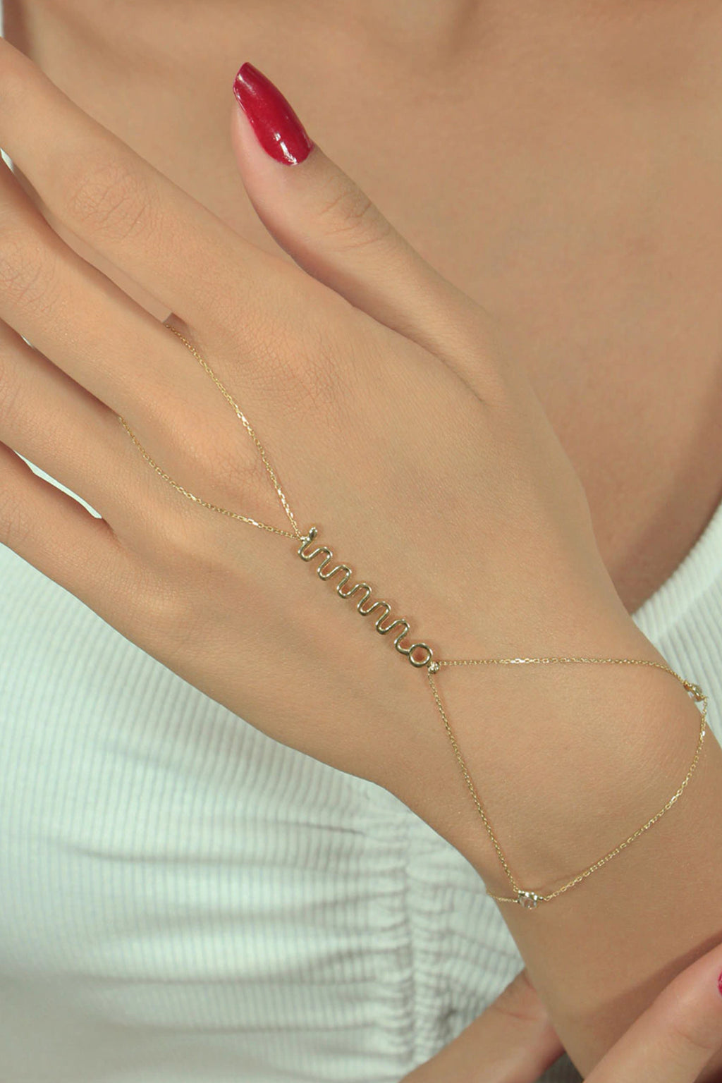 14ct Gold Snake Shape Hand Chain