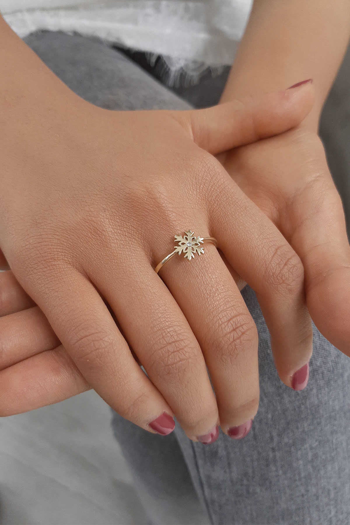 14ct Gold Snowflake Ring