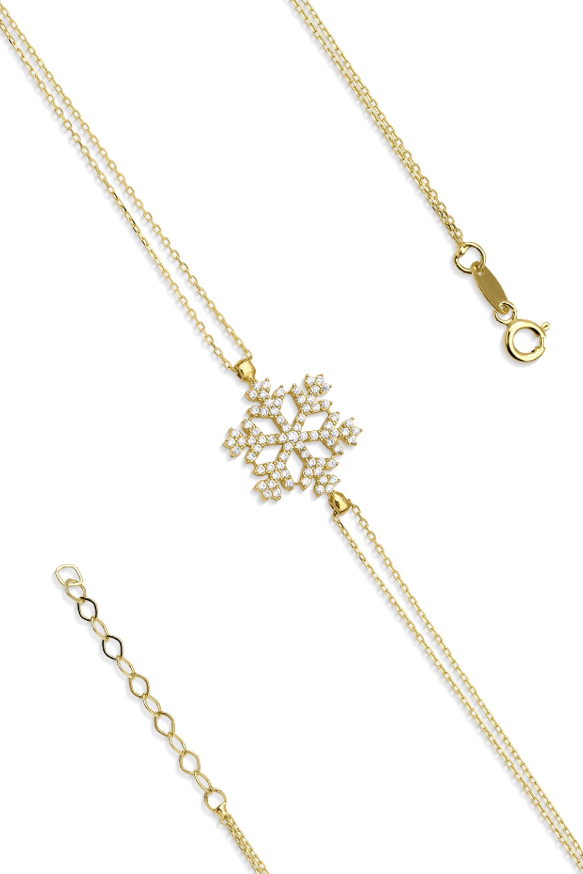 14ct Gold Snowflake Shape Bracelet