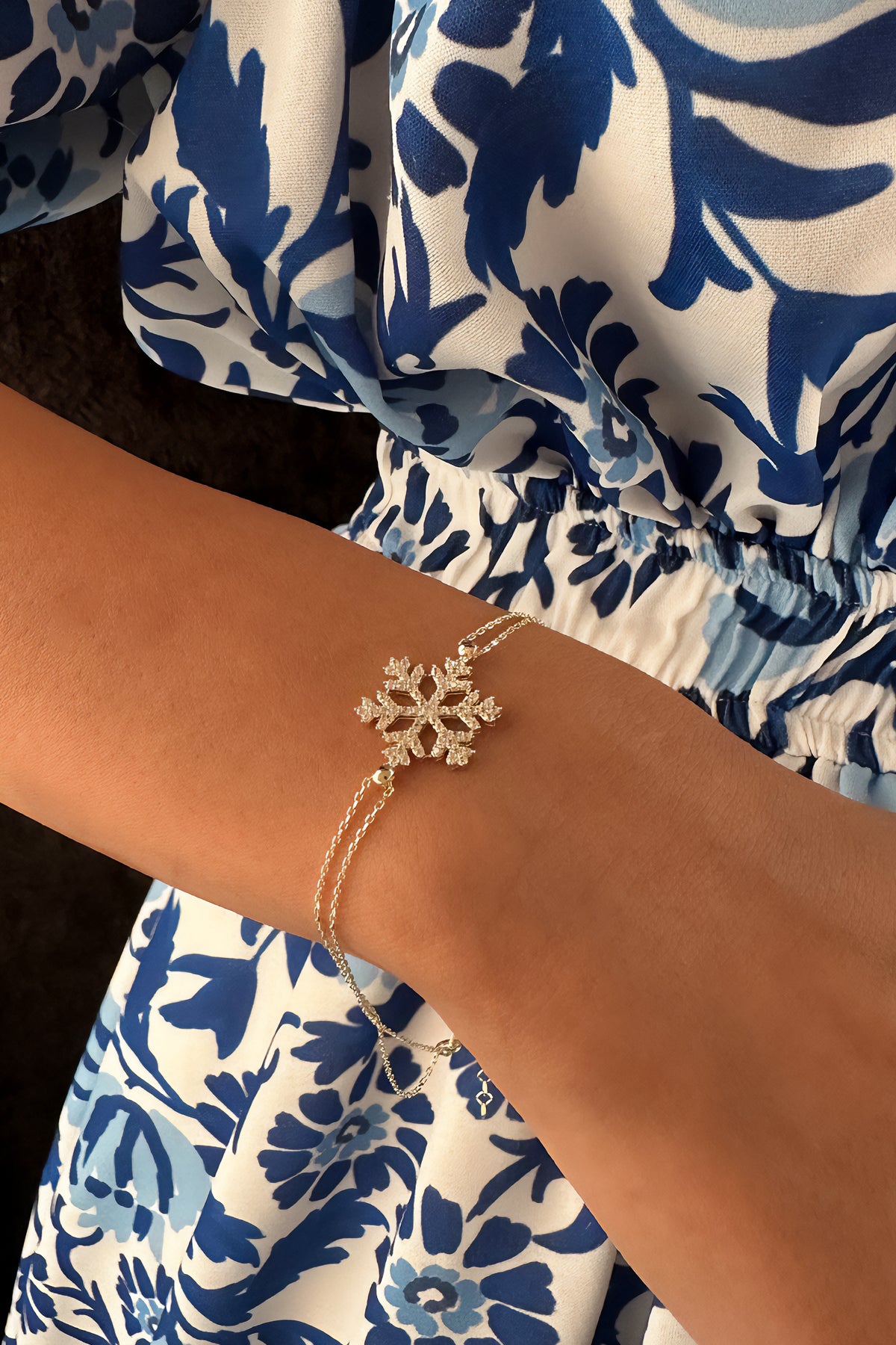 14ct Gold Snowflake Shape Bracelet