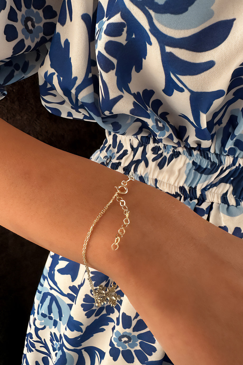 14ct Gold Snowflake Shape Bracelet