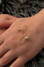 14ct Gold Sparkling Ball Dangle Earrings