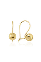 14ct Gold Sparkling Ball Dangle Earrings