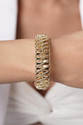 14ct Gold Sparkling Beaded Cuff Bracelet
