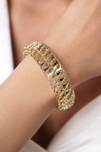 14ct Gold Sparkling Beaded Cuff Bracelet