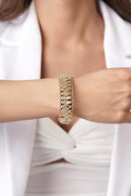 14ct Gold Sparkling Beaded Cuff Bracelet